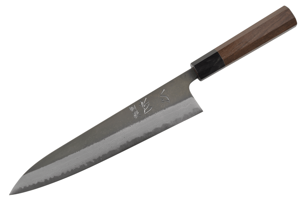 Shinkiro (Takahiro Nihei) AOS Damascus Kurouchi Walnut Gyuto 240mm