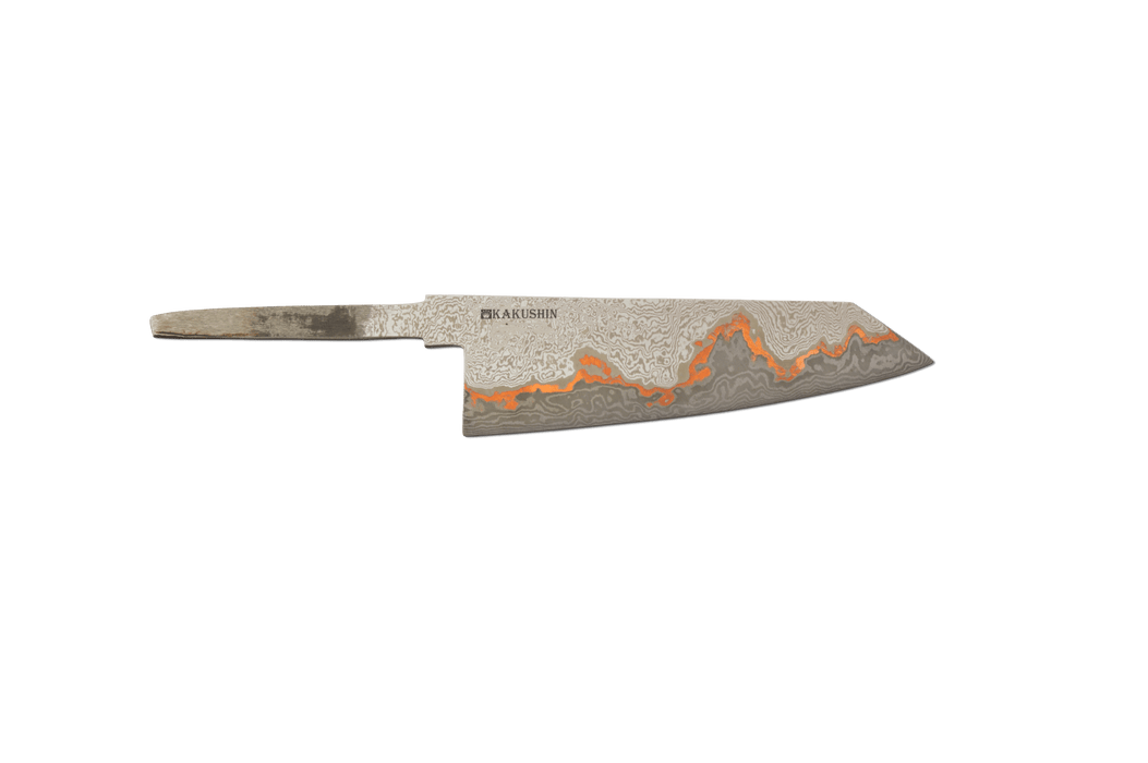 Silver and Black Copper Damascus Honesuki Petty 150mm (Blade Only) - Kakushin