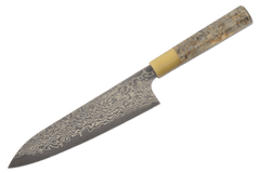 Yorokobi Custom SLD Kurouchi Damascus Gyuto 210mm