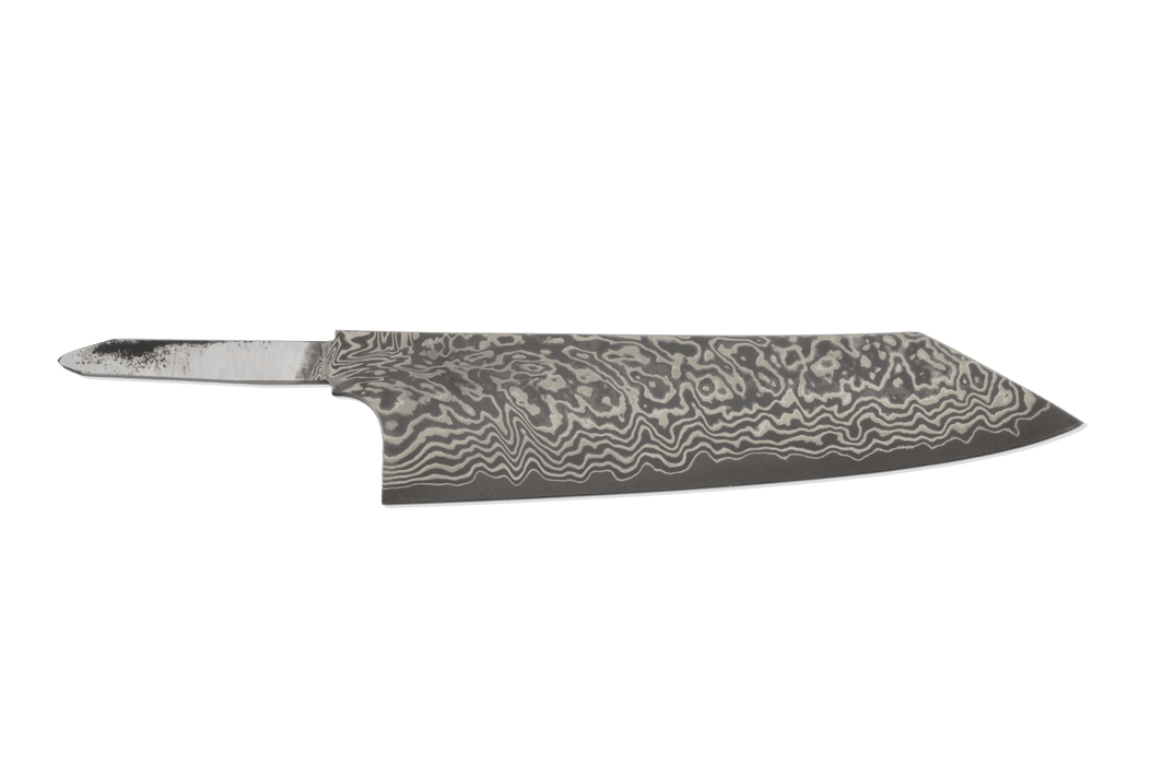 Yorokobi SLD Kurouchi Damascus Kiritsuke 210mm (Blade Only) - Kakushin