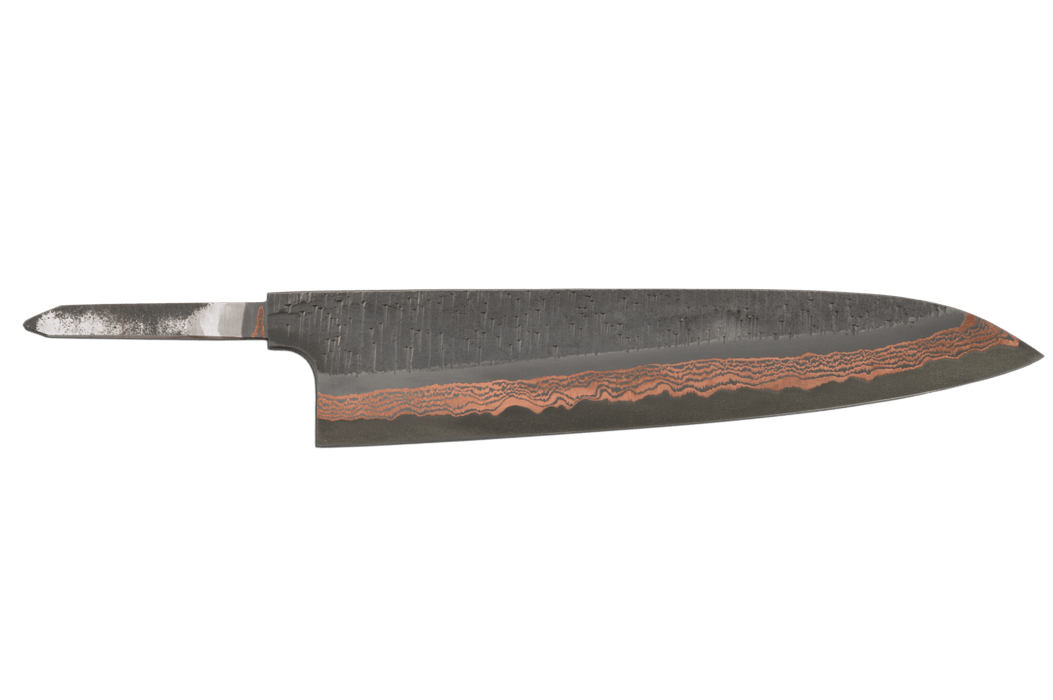 Yorokobi SLD Rainbow Damascus Tsuchime Gyuto 240mm (Blade Only) - Kakushin