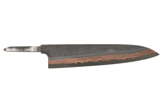 Yorokobi SLD Rainbow Damascus Tsuchime Gyuto 240mm (Blade Only) - Kakushin
