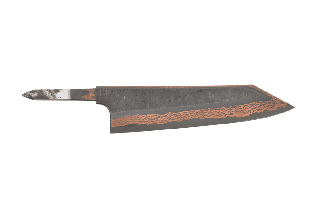 Yorokobi SLD Rainbow Damascus Tsuchime Kiritsuke 210mm (Blade Only)