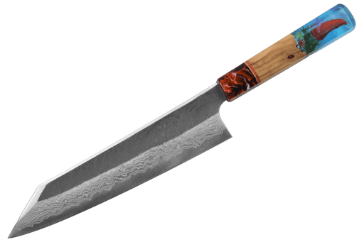 Yorokobi SP SLD BLAST Damascus Chili Pepper Kiritsuke 240mm - Kakushin