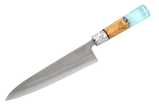 Yoshikane SKD Nashiji Custom White Gyuto 210mm - Kakushin