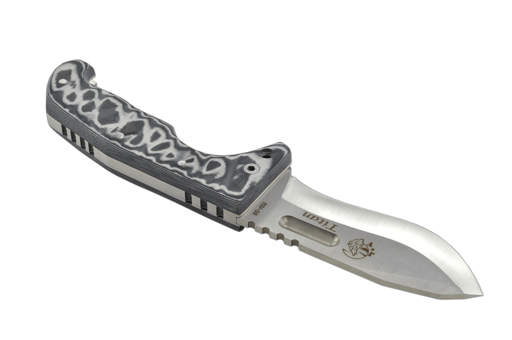 J&V Titan Grey Outdoors Knife 100mm - Kakushin